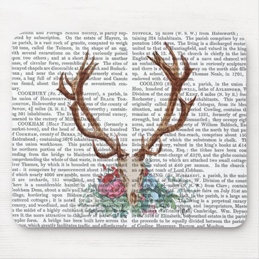 Deer Skull met bloemen 2 Muismat (Voorkant)