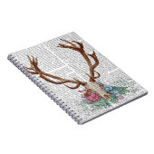 Deer Skull met bloemen 2 Notitieboek (Rechterzijde)