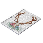 Deer Skull met bloemen 2 Notitieboek (Linkerzijde)