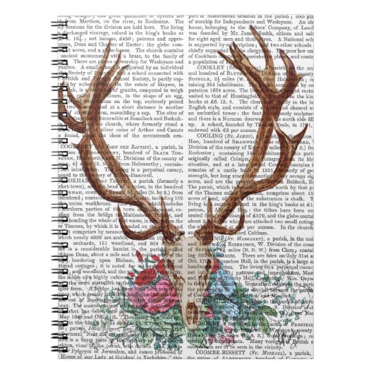 Deer Skull met bloemen 2 Notitieboek (Voorkant)