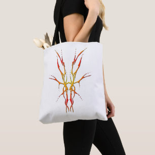 Deer Skull Tribal Tattoo - rood Tote Bag