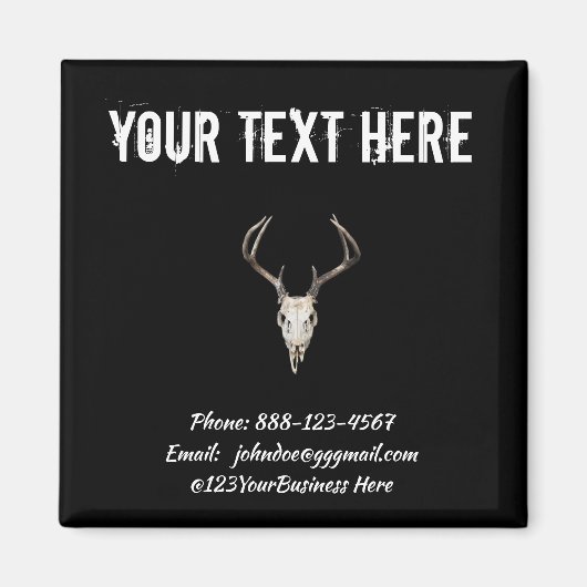 Deer Skull Visitekaartje Magnet (Voorkant)