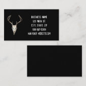 Deer Skull-Visitekaartje op zwarte achtergrond Visitekaartje (Voorkant / Achterkant)