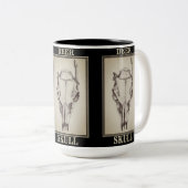"Deer Skull" zwarte en witte hoge mok (Voorkant rechts)