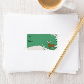 Deer Snow Winter Scene Gift Label (Insitu)