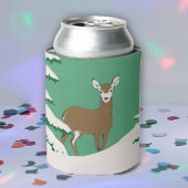 Deer Snow Winter Scene Pine Tree Blikjeskoeler