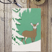 Deer Snow Winter Scene Pine Tree Tissuepapier