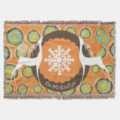 Deer, Snowflake Orbs en Ornamenten Holiday Throw Deken (Voorkant)