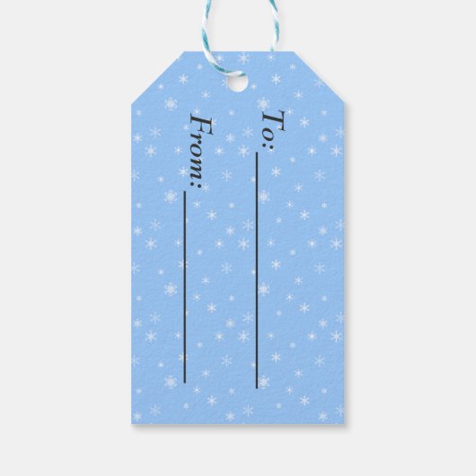 Deer & Snowman-kerstsnowflakes Cadeaulabel (Achterkant)