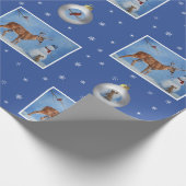 Deer & Snowman-kerstsnowflakes Cadeaupapier (Hoek)