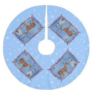 Deer & Snowman-kerstsnowflakes Kerstboom Rok