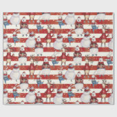 Deer Snowman Rabbit Beer kerstfeestdag cadeau Cadeaupapier (Vlak)