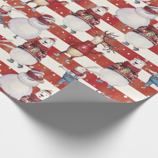 Deer Snowman Rabbit Beer kerstfeestdag cadeau Cadeaupapier (Hoek)
