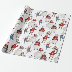 Deer Snowman Rabbit Beer kerstfeestdag cadeau Cadeaupapier