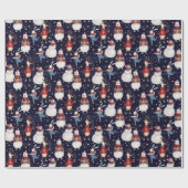 Deer Snowman Rabbit Beer kerstfeestdag cadeau Cadeaupapier (Vlak)