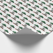 Deer Stag by Tree Heraldic Crest Emblem Cadeaupapier (Hoek)