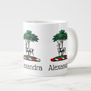 Deer Stag by Tree Heraldic Crest Emblem Grote Koffiekop