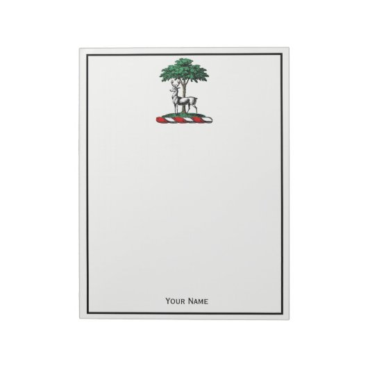 Deer Stag by Tree Heraldic Crest Emblem Notitieblok (Linkerzijde)