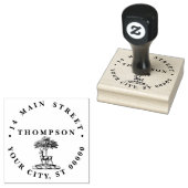 Deer Stag by Tree Heraldic Crest Emblem Rubberstempel (Gestempeld)