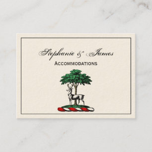 Deer Stag by Tree Heraldic Crest Emblem Visitekaartje