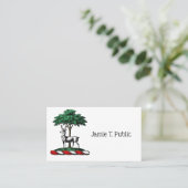 Deer Stag by Tree Heraldic Crest Emblem Visitekaartje (Staand voorkant)
