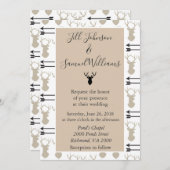 Deer Stag Head Rustic Wedding Kaart (Voorkant / Achterkant)
