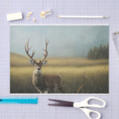 Deer Stag in het veld Grass Decoupage Tissuepapier (Craft)