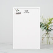 Deer Stag met Fern Heraldic Crest Emblem Briefpapier (Staand voorkant)
