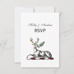 Deer Stag met Fern Heraldic Crest Emblem RSVP Kaartje