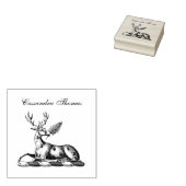 Deer Stag met Fern Heraldic Crest Emblem Rubberstempel (Gestempeld)