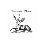 Deer Stag met Fern Heraldic Crest Emblem Rubberstempel (Afrduk)