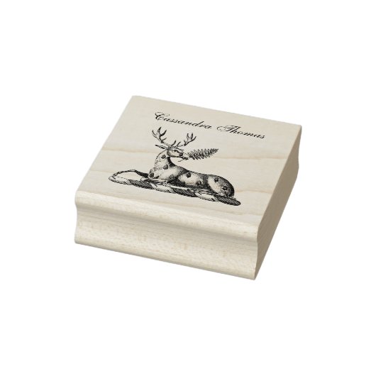 Deer Stag met Fern Heraldic Crest Emblem Rubberstempel (Stempel)