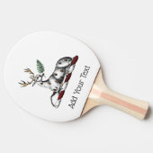 Deer Stag met Fern Heraldic Crest Emblem Tafeltennisbatje (Zijkant)