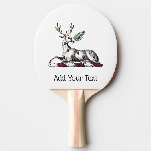 Deer Stag met Fern Heraldic Crest Emblem Tafeltennisbatje (Voorkant)