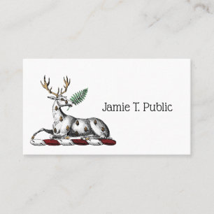 Deer Stag met Fern Heraldic Crest Emblem Visitekaartje