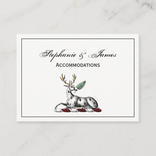Deer Stag met Fern Heraldic Crest Emblem Visitekaartje (Voorkant)