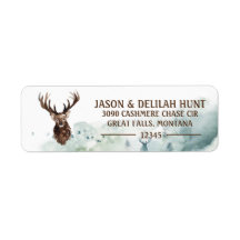 Deer Stag Rustic Forest Hunting Return-adres