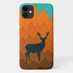 Deer Stag silhouette Autumn herfst Colorful Abstra Case-Mate iPhone Case