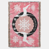 Deer Stippen en Snowflakes Holiday Throw Deken (Voorkant Verticaal)