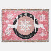 Deer Stippen en Snowflakes Holiday Throw Deken (Voorkant)