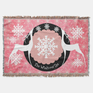 Deer Stippen en Snowflakes Holiday Throw Deken
