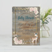 Deer String Lights, Baby shower hout Kaart (Staand voorkant)