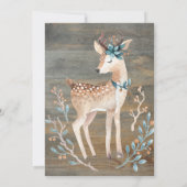 Deer String Lights, Baby shower hout Kaart (Achterkant)