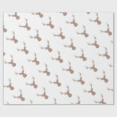 Deer - strips - bruin en wit. cadeaupapier (Vlak)