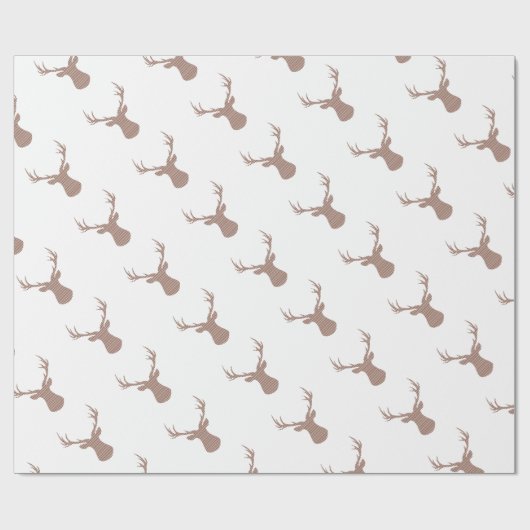 Deer - strips - bruin en wit. cadeaupapier (Vlak)