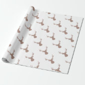 Deer - strips - bruin en wit. cadeaupapier (Uitgerold)