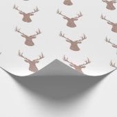 Deer - strips - bruin en wit. cadeaupapier (Hoek)