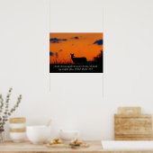 Deer Sunset Poster (Keuken)