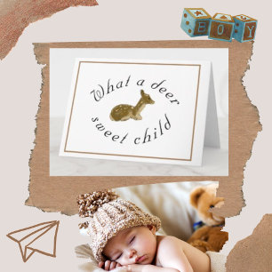 Deer Sweet Child Woodland Baby shower Kaart