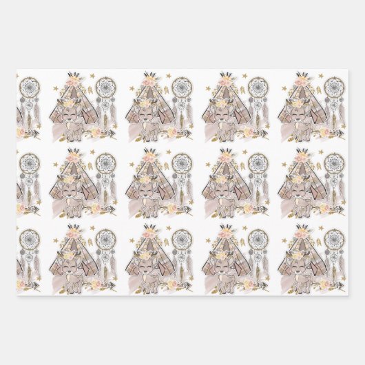 Deer, Tent en Drocatchers Inpakpapier Vel (Voorkant)